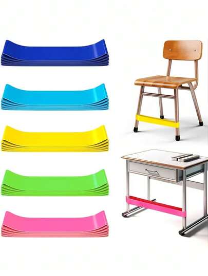 Colorful Elastic Chair Armrest Covers, Essential For Classrooms And Homes, Providing Comfortable Chair Experience | Blue Chair Armrest Covers | Durable Chair Armrest Bands, Help Relieve Foot Discomfort And Anxiety, Suitable For Chairs And Desks, Helpful Tool For Concentration