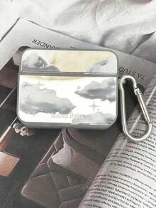 1 hộp đựng tai nghe hình vuông, mạ bạc, hình đám mây, có móc tai, tương thích với tai nghe Bluetooth không dây Apple 1/2/3, Pro/Pro2, chống rơi. - Nhiều màu - Xem 8