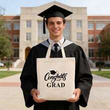 1 túi quà tốt nghiệp cỡ lớn, túi vải bố tái sử dụng, thích hợp để đựng quà tặng trong tiệc tốt nghiệp hoặc trao đổi quà. - Xem 4