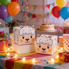 10pcs/Pack Eid Al-Adha, Eid Mubarak Party Favor Gift Candy Paper Box, Small Dessert Box, Chocolate Paper Box, Cute Lamb Design - View 9