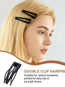 10个金属水滴BB夹，简约刘海发夹，造型圆盘发夹，镂空发夹，适合女性日常使用和美发沙龙造型，女士发夹，发夹 - 彩色 - 查看 2