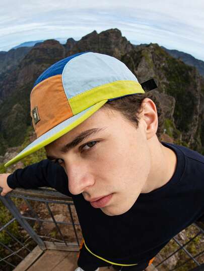 户外徒步速干棒球帽复古撞色五片式男女夏季防紫外线遮阳帽轻便休闲帽