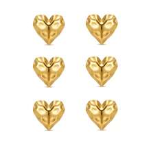 Stainless Steel Hammered Heart Stud Earrings, Elegant Everyday Wear Earrings For Women, Versatile For Dresses, T-Shirts, Jeans, Bodysuits - Retro Chic INS Style Earrings For Parties, Holidays, Weddings - Multicolor - View 11