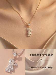 1 chiếc dây chuyền mặt hình gấu vàng và bạc dành cho nữ - Thiết kế gấu bông và bướm dễ thương kiểu Kawaii, dây chuyền mảnh mai hình rắn, món quà ý nghĩa, dây chuyền nổi bật có thể đeo nhiều lớp, phù hợp để đeo hàng ngày, đi làm, dự tiệc, ngày Valentine, sinh nhật, kỷ niệm. - Nhiều màu - Xem 1