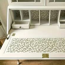 Khuôn tô họa tiết da báo có thể tái sử dụng, thích hợp cho nghệ thuật trang trí tường DIY, làm sổ lưu niệm và dập nổi - Chất liệu nhựa PET bền, dễ sử dụng, kích thước 11,7 inch x 8,3 inch. - A - Xem 5