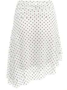 Women's Minimalist French Style White Polka Dot Mesh A-Line Skirt Spring - White - View 1