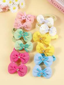 12个可爱蝴蝶结发圈，送给女孩的绝佳礼物之选 - 彩色 - 查看 7