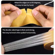 Thin Double Sided Tape Heavy Duty,High Stickness Clear Tape For Making DIY Crafts, Paste Photo, Rug Fixed, Floor,Wall Dr,Office Dr,No Glue Residue,0.5" X 66 FT,44386321 - A - Xem 6