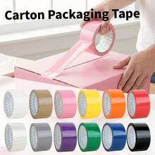 50m Colored BOPP Packing Tape, 12 Bright Colors High Viscosity Adhesive Sealing Tape For DIY Crafts, Gift Wrapping, Moving Boxes & Office Packaging, Heavy Duty Shipping Tape Single Roll - Bopp Tape - View 1