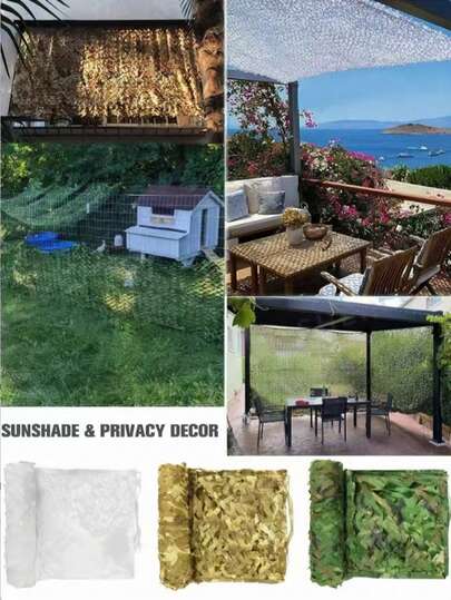 1 Stück Tarnnetze, leicht und langanhaltend, bietet Schatten. Geeignet für Verwendung in Höfen, Gärten, Outdoor-Dekorationen, Dschungeljagd, verdecktes Schießen, Camping, Fotografie und andere Szenarien.