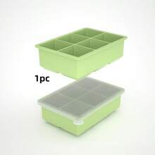 6-Cavity Silicone Ice Cube Tray, Large Square Ice Mold With Lid, Silicone DIY Ice Maker For Home Use - Multicolor - View 15