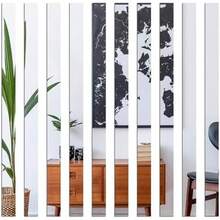 Mirror Acrylic Trim Roll, Peel And Stick Self Adhesive Wall Molding Strips – 5 Rolls X 4 FT (Total 20 FT), 1.6 Inch Wide Flexible Mirror Tape For Wall Paneling (Silver Mirror, 4 FT X 1.6 In) - Silver Mirror-4 FT X 0.8 IN - View 1