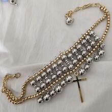 玛丽亚系列项链，多层复古耶稣宗教雕像圣母玛利亚项链，女士创意颈链，派对及日常配饰，十字架吊坠项链，时尚派对饰品 - 球 - 查看 7