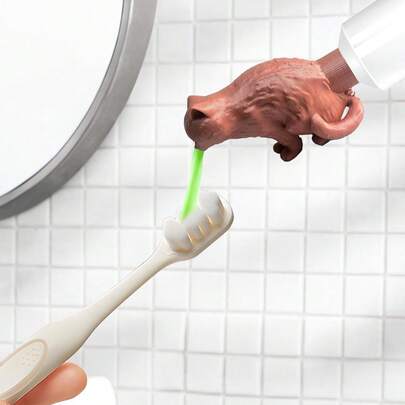 1pc Interesting Cat Tail Toothpaste Squeezer | Orange Cat Design, Automatically Squeezes Out Toothpaste, Suitable For Cat Lovers, Pranksters, And Humor Enthusiasts, Great For Bathroom Decor And Unique Valentine's Day Gift
