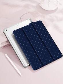 1pc Deep Blue Polka Dot Pattern Protective Case Compatible With Ipad (A16) 11 Inch 11th Generation 2025, Compatible With IPad 10.2 Inch 2021/2020 10th/9th/8th Gen, Galaxy Tab A8 10.5 Inch 2022, Tablet Protective Cover With Pencil Slot, Auto Sleep/Wake - Multicolor - View 6