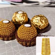 Crochet Knitting Yarn, Gold & Silver Hollow Tube Yarn, Handmade Craft Yarn Suitable For Doll, Accessories, Bags And Other DIY Projects - Multi-color 50g - View 9