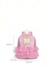 1个女童尼龙拉链A-Z 26字母时尚蕾丝舞蹈包，芭蕾舞包，练习双肩拉丁舞书包，适合日常使用（拉链随机）（DIY字母贴纸） - 彩色 - 查看 9