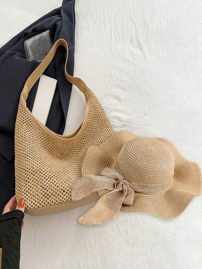 Túi xách dệt kim dung tích lớn, thời trang, túi xách phong cách Hàn Quốc phổ biến, túi tote cá tính, túi đeo hông, mũ chống nắng, túi du lịch, túi mua sắm, túi đi biển, mũ dệt kim, vật dụng cần thiết khi đi du lịch, hàng mới về mùa xuân, mùa tựu trường, mùa cưới, quà tặng Ngày của Mẹ, quà tặng Ngày Nhà giáo, vật dụng cần thiết mùa hè.