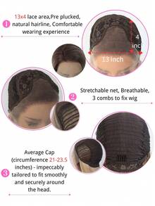 绿色挑染蕾丝前假发，直发假发 13*4 蕾丝前合成假发，黑绿条纹彩色长卷发假发，蓬松卷发假发，耐热合成纤维假发（女士款） - 挑染綠色 - 查看 8