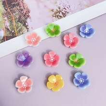 10/20 piezas Flor de cerezo y flor de melocotón de colores mixtos - Accesorios DIY para pendientes, pasadores de pelo, papelería, fundas de teléfono, llaveros, encantos de zuecos calados, pegatinas decorativas, suministros para hacer joyas (para adultos mayores de 14 años) - Multicolor - Ver 5