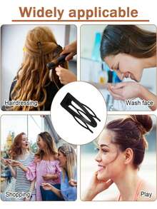 10个金属水滴BB夹，简约刘海发夹，造型圆盘发夹，镂空发夹，适合女性日常使用和美发沙龙造型，女士发夹，发夹 - 彩色 - 查看 4