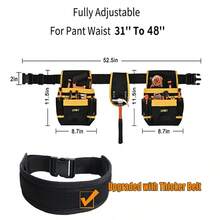 Tool Belt  Features Multiple Pockets And An Adjustable Tool Set, With A Free Tool Holder Included. Perfect For DIY Projects, Woodworking, And Home Repairs. - Waist Bag + Support - View 9