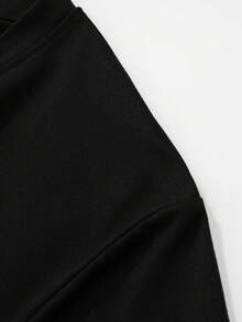 Camiseta informal de manga corta con cuello redondo y estampado gráfico para niños y adolescentes, top de verano - Negro 2 - Ver 5