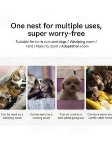 1个可折叠宠物猫/狗防抓透气帐篷笼，宠物屋 - 灰色 - 查看 6