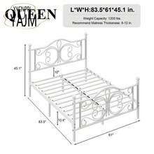 Metal Platform Bed Frame, Classic Style Headboard And Footboard/Under Bed Storage/Mattress Foundation/No Box Spring Required/Easy Assembly - 白色 - 查看 10