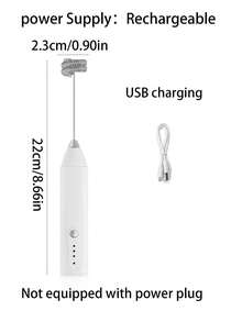 Máy tạo bọt sữa cầm tay điện, sạc điện, 3 tốc độ, máy trộn sữa mini, thích hợp cho cà phê/latte/cappuccino/sô cô la nóng/trứng - Nhiều màu - Xem 10