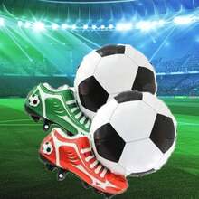 4pcs Soccer Shoe Shape Foil Balloons Football Boots Balloon Soccer Fan Gear National Team Colors Soccer Themed Birthday Party Decorations Football Party Supplies - View 4