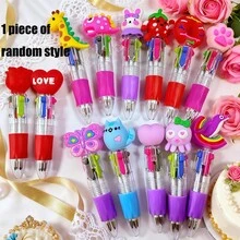 一套可爱多色圆珠笔，卡通3D硅胶笔头，四合一按压式圆珠笔，超萌卡通四色圆珠笔，3D动物头按压式圆珠笔，多色学生文具笔，适合写日记、记事本、学生礼物、派对礼品、课堂奖励 - 色彩缤纷的文具，可爱设计，是学校和办公室的理想用品 - 多款 - 查看 10