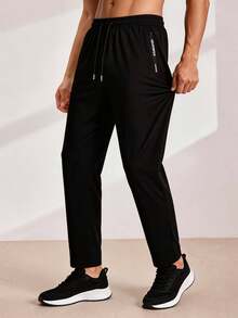 Driftmere Pantalon de sport léger, respirant et à séchage rapide pour hommes, adapté aux activités de plein air, été - Noir - Voir 1