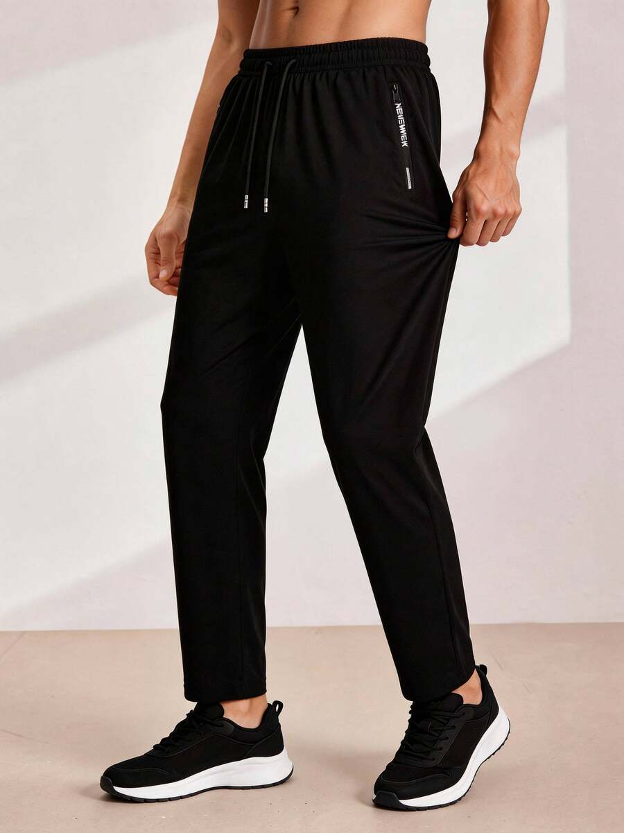 Driftmere Pantalon de sport léger, respirant et à séchage rapide pour hommes, adapté aux activités de plein air, été - Noir - Voir 1