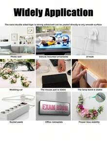 1 Cuộn Băng Keo Nano Hai Mặt Siêu Bền - Có thể tái sử dụng, Không để lại cặn, Độ bám dính cao, Đa năng, Có thể tháo rời và giặt sạch, Thích hợp cho gia đình, văn phòng, xe hơi, tiệc tùng, tựu trường, lễ tốt nghiệp, nghệ thuật & DIY! Băng keo Nano Hai Mặt, Băng keo Hai Mặt Vô Hình, Băng keo Chống Thấm Nước Trong Suốt Có Thể Tái Sử Dụng - 1 cuộn băng keo nano - Xem 2