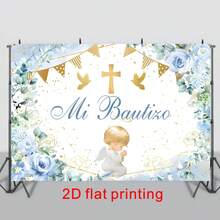 1 pieza Pancarta de fondo para Primera Comunión, Dios bendiga, decoración de fiesta de bautizo para niño o niña, adecuada para decoración del hogar, reunión familiar, fiesta de celebración general, material de vinilo duradero - Multicolor - Ver 39