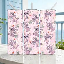 Disney 1个直筒真空保温瓶，印有可爱天使图案，不锈钢材质，带吸管，容量600毫升，带防伪码的包装盒。 - 安琪 - 查看 9