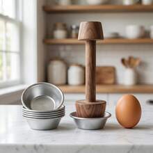 Aluminum Alloy Mini Tart Mold, Non-Stick Mini Pie Plate, Pudding And Baking Tools, Kitchen Gadgets, Mini Cake Mold, Home Baking Mold For Oven, Double-Sided Tart And Cake Bottom Mold - Multicolor - View 6