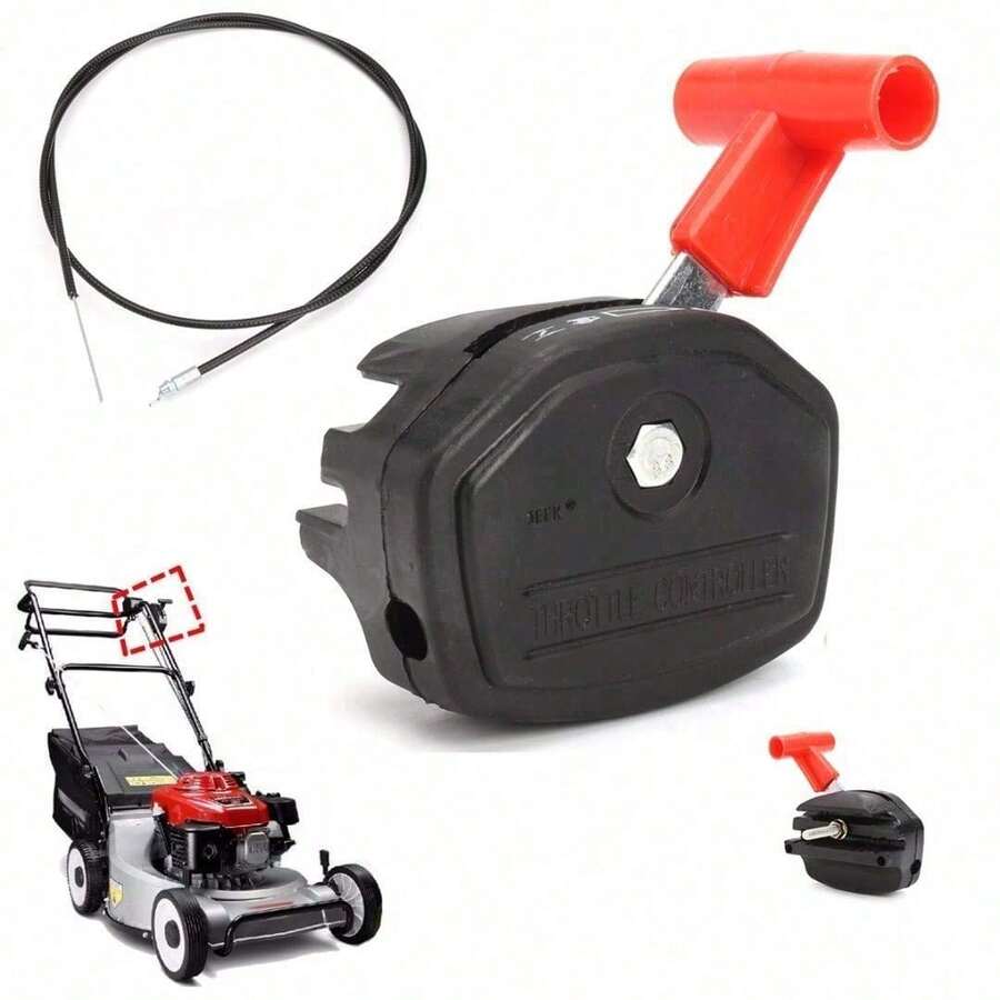 Universeller Gashebel & Gaszug-Set, ca. 150 cm / 59 Zoll, passend für handelsübliche Rasenmäher und Motortechnik - 1*Gashebel Gaszug Kit - Übersicht 1