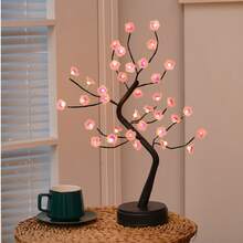 1 Cherry Blossom Bonsai Tree Lamp - USB/Battery Powered DIY Artificial Tree Lamp. Suitable For Bedrooms, Homes, Parties, Weddings, New Year's - Decorative Valentine's Day Night Light Fairy Tree Lamp - Add A Touch Of Nature To Your Decor. - Plum Bossom - View 2