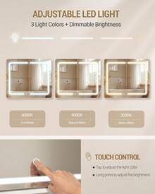 HaluPeit Bathroom Mirror Cabinet With Lighting, Bathroom Mirror Cabinet, 3 Color Temperature Dimmable, Bathroom Cabinet With Mirror And Adjustable Shelf, 16.5 X 70 X 60 Cm White - White - View 5