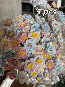 5/10件套（随机）陶瓷花卉装饰套装 - 手工制作，永生花卉DIY家居装饰 - 情人节、母亲节等节日的完美之选 - 雙層混色 - 查看 10