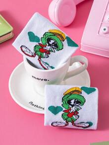 Noctvar OBM Sleepwear X LOONEY TUNES 1双火星人和马文卡通船袜，可爱新颖透气吸湿休闲袜，男女皆宜，夏季趣味袜子，适合学生、成人、作为礼物和日常穿着 - 彩色 - 查看 9