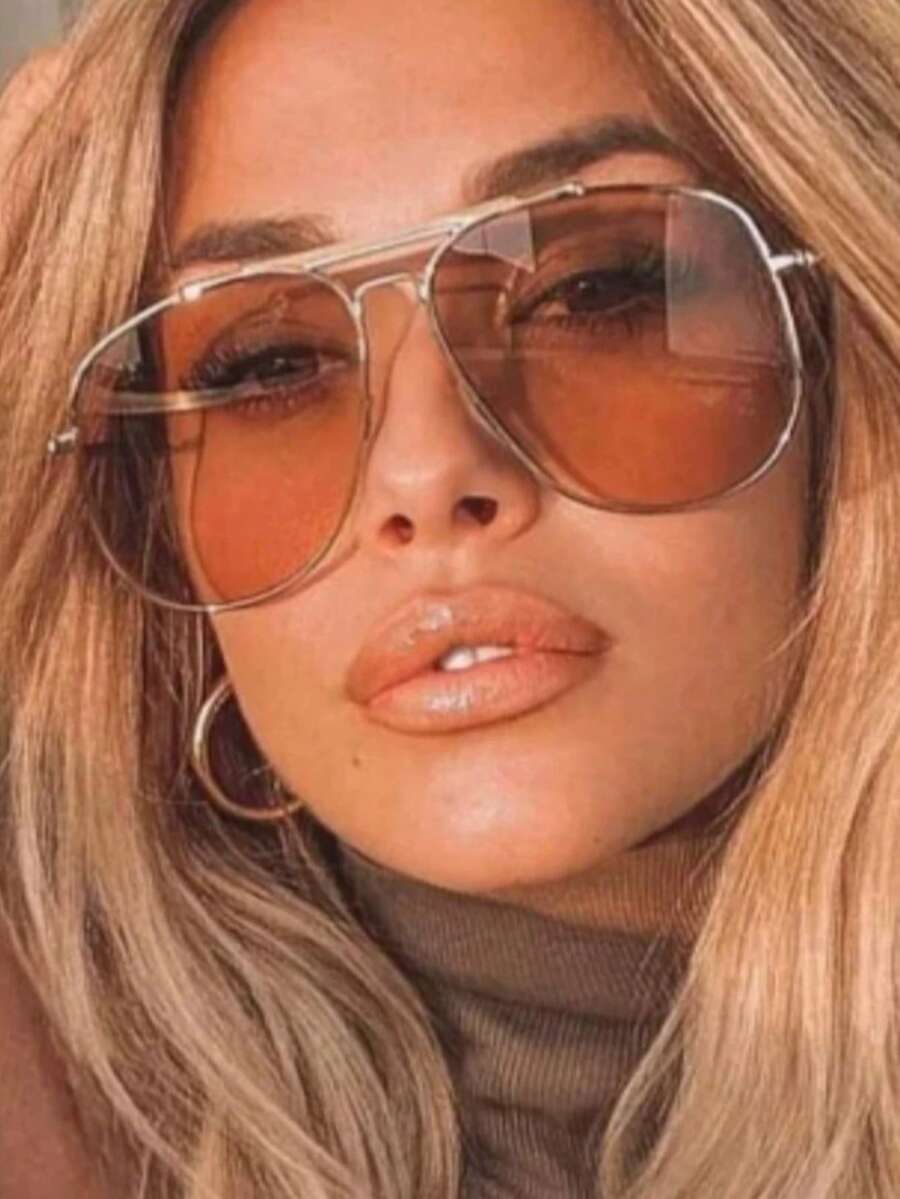 Kính mắt hình ếch, phong cách thời trang đường phố châu Âu và Mỹ dành cho nữ. - màu nâu - Xem 1