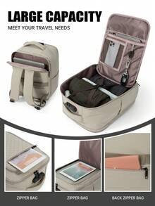 myco bags 2026新款轻便防盗旅行背包，符合航空登机行李标准，尺寸40*30*20厘米，带密码锁，单肩包，适合女性、学生、男性，大容量旅行包，笔记本电脑背包，尼龙背包，返校礼物 - 彩色 - 查看 2