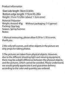 1 Pc Women's New Paisley Cashew Nuts Pattern Sunscreen Adjustable Waist Wrap Belt Fashionable Long Triangle Imitation Silk Scarf Double-Layer Scarf , Versatile Neckwear Headscarf Spring Summer Shawl Accessory. - Dark Blue Geometry - View 5