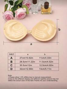 1pc 3cm Thick Invisible Bra, Suitable For Small Bust, Strapless Backless Dress, Reusable, Bust Enhancing - Multicolor - View 5