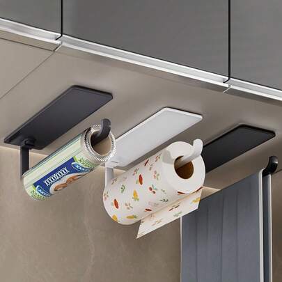 Contemporary Kitchen Towel Rack - A Mountable Paper Towel Dispenser, Suitable For Under Cabinet Installation, Space-Saving Design, Made Of Durable Plastic, Perfect For Bathroom Use, Ideal For Commercial Or Residential Settings