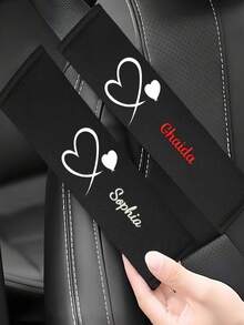 1 Piece Of Customizable Name, Car Seatbelt Shoulder Cushion, Soft And Comfortable Protective Cover, Ergonomically Designed To Enhance Driving Experience, Suitable For Most Car Models, Soft And Comfortable Car Seatbelt Shoulder Protection - Multicolor - View 4