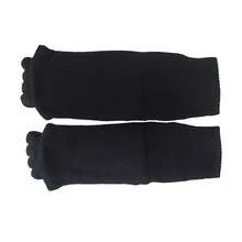 Women Toe Separator Socks Toeless Foot Alignment Socks For Yoga GYM Massage Pain Relief Improves Circulation Stretchy - Black - View 8